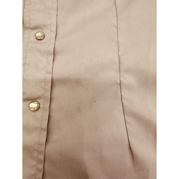 Vintage H Bar C California Ranchwear Western Pearl Snap Shirt Tan Mens 38 - Picture 5 of 7